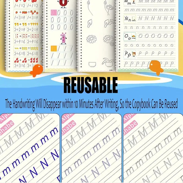 Magic Reusable Kids Practice Book